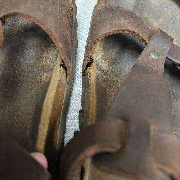 Birkenstock Larisa Womens Sandals Size‎ 41 10 Brown Leather Cork Footbed - Picture 6 of 16